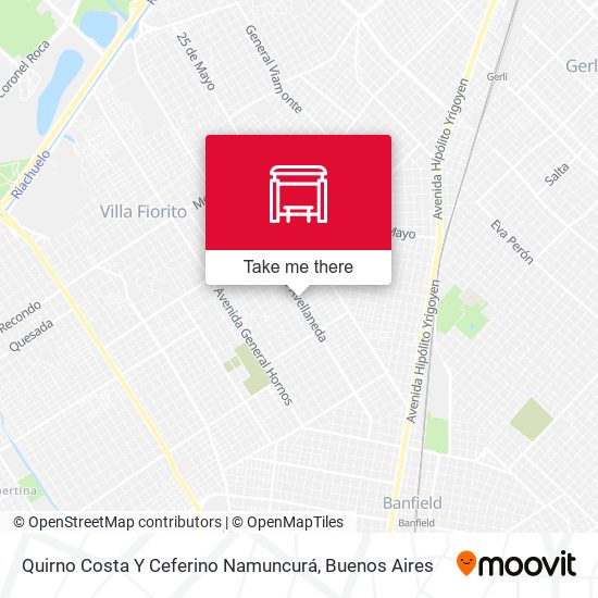 Quirno Costa Y Ceferino Namuncurá map