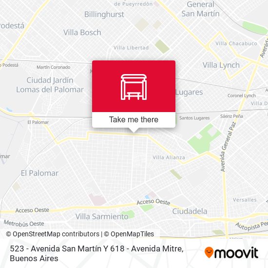523 - Avenida San Martín Y 618 - Avenida Mitre map