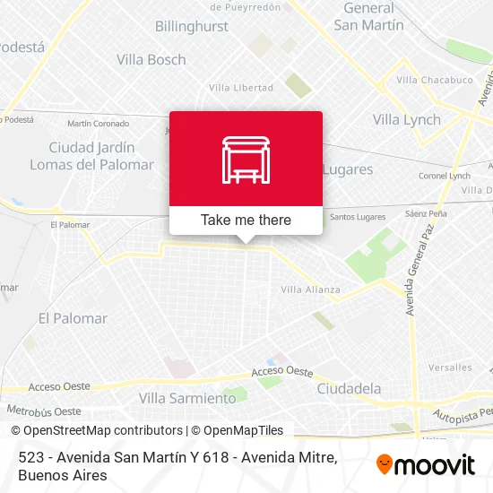 523 - Avenida San Martín Y 618 - Avenida Mitre map