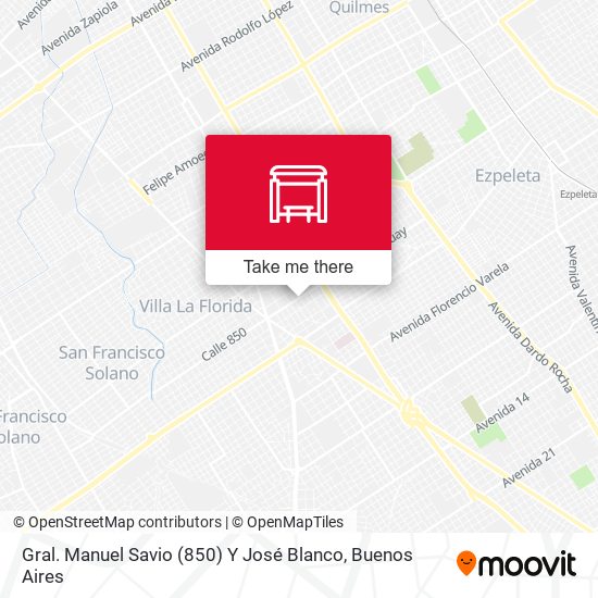 Gral. Manuel Savio (850) Y José Blanco map