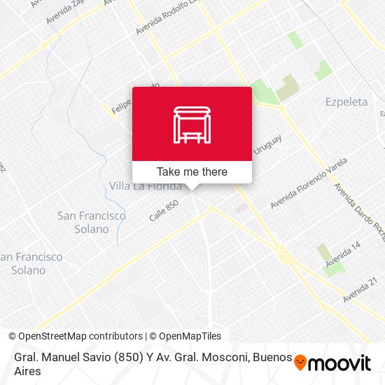 Mapa de Gral. Manuel Savio (850) Y Av. Gral. Mosconi