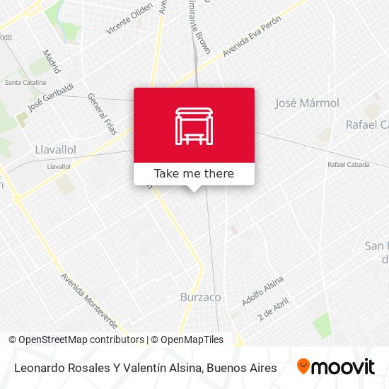 Leonardo Rosales Y Valentín Alsina map