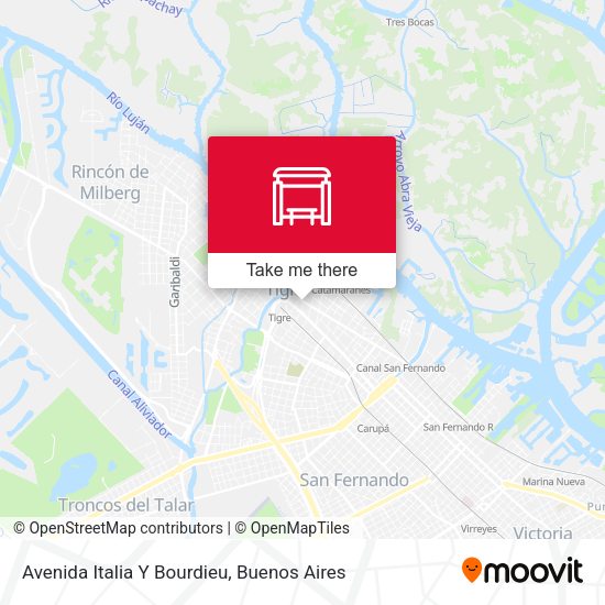 Mapa de Avenida Italia Y Bourdieu