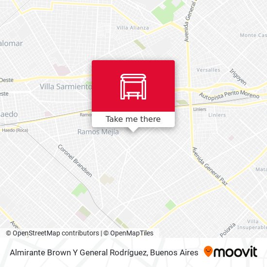 Almirante Brown Y General Rodríguez map