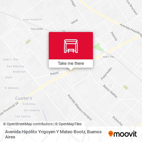 Mapa de Avenida Hipólito Yrigoyen Y Mateo Bootz