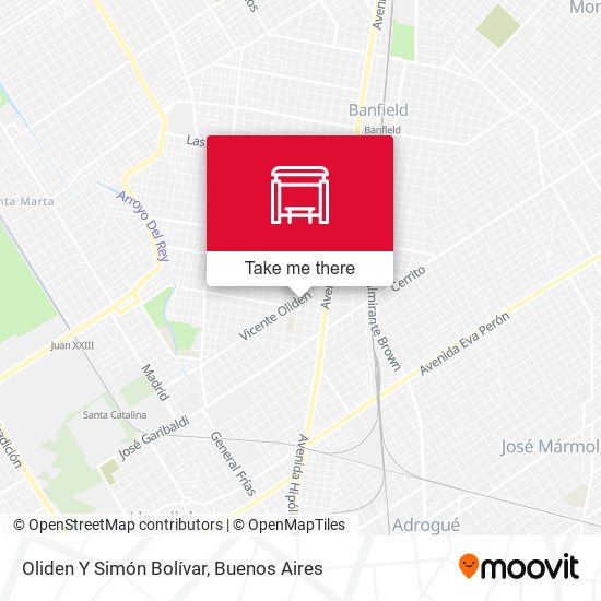 Oliden Y Simón Bolívar map