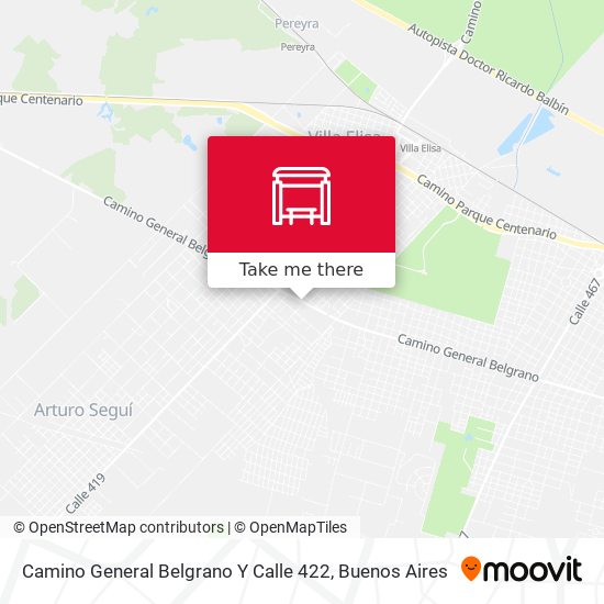 Camino General Belgrano Y Calle 422 map