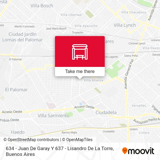 634 - Juan De Garay Y 637 - Lisandro De La Torre map