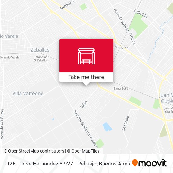 926 - José Hernández Y 927 - Pehuajó map