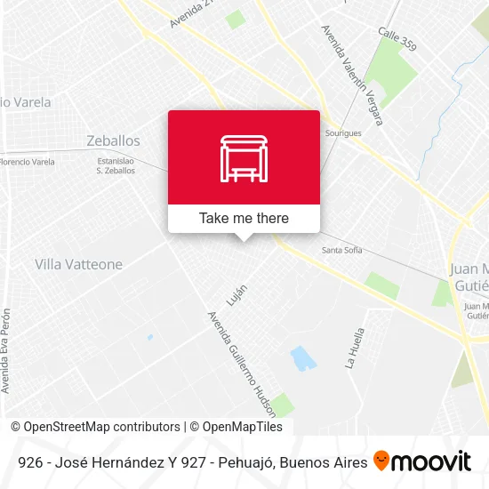 926 - José Hernández Y 927 - Pehuajó map