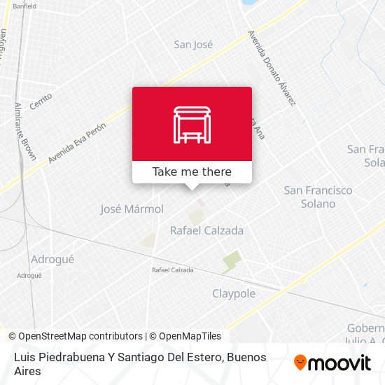 Luis Piedrabuena Y Santiago Del Estero map