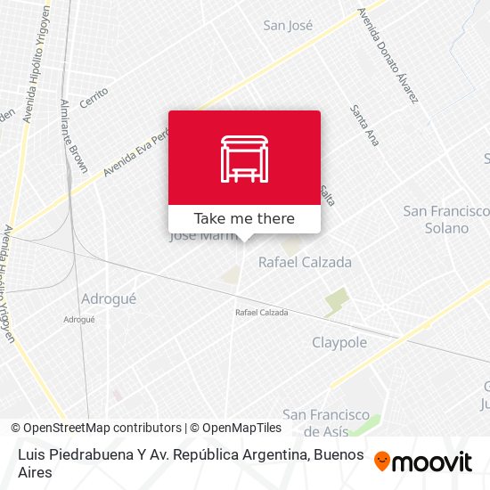 Mapa de Luis Piedrabuena Y Av. República Argentina