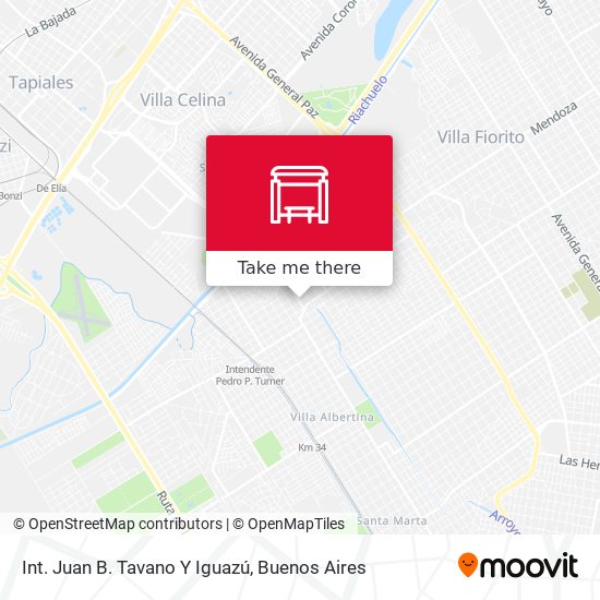 Int. Juan B. Tavano Y Iguazú map
