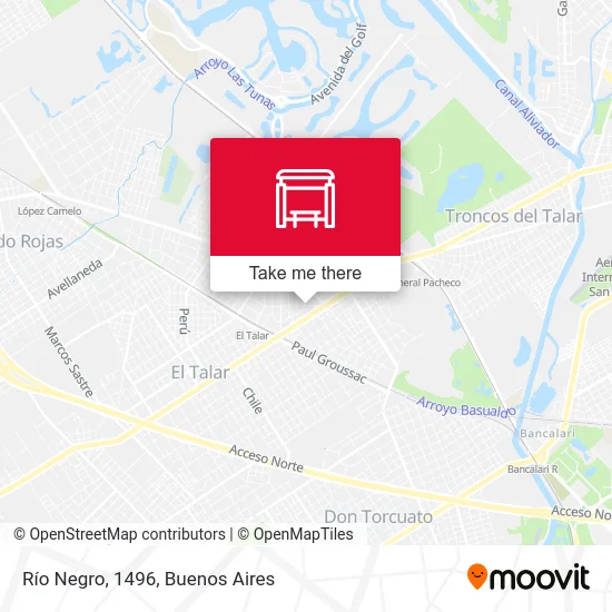 Río Negro, 1496 map