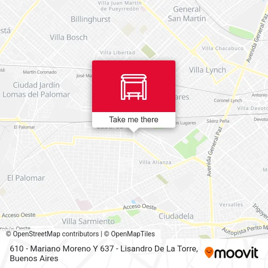 610 - Mariano Moreno Y 637 - Lisandro De La Torre map