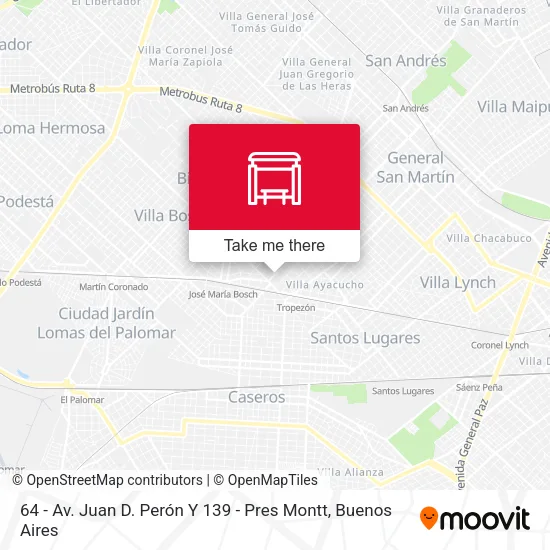 64 - Av. Juan D. Perón Y 139 - Pres Montt map