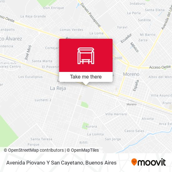 Avenida Piovano Y San Cayetano map
