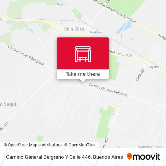 Camino General Belgrano Y Calle 446 map