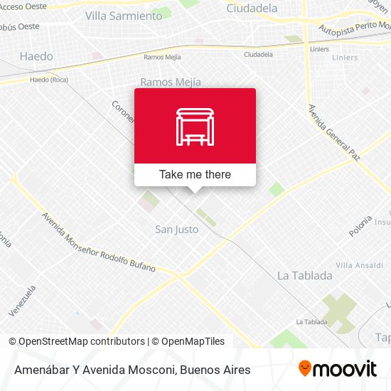 Mapa de Amenábar Y Avenida Mosconi