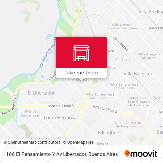 166 El Pensamiento Y Av Libertador map
