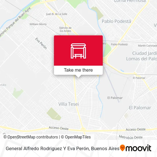 General Alfredo Rodriguez Y Eva Perón map