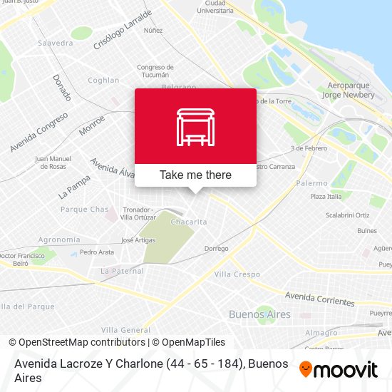 Avenida Lacroze Y Charlone (44 - 65 - 184) map