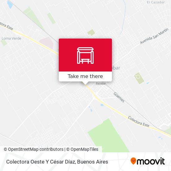 Mapa de Colectora Oeste Y César Díaz