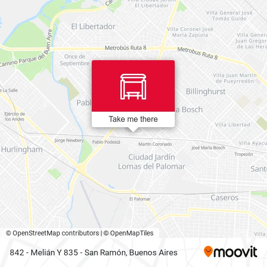 842 - Melián Y 835 - San Ramón map