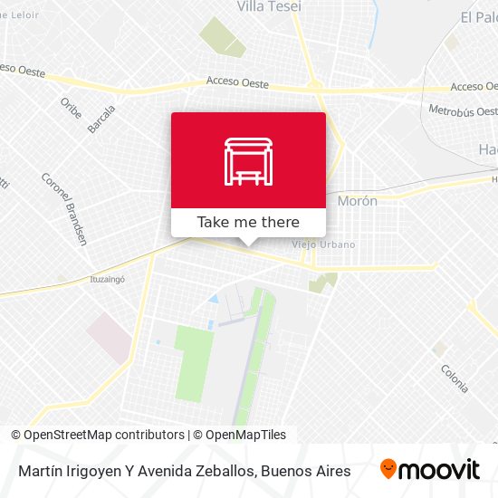 Mapa de Martín Irigoyen Y Avenida Zeballos