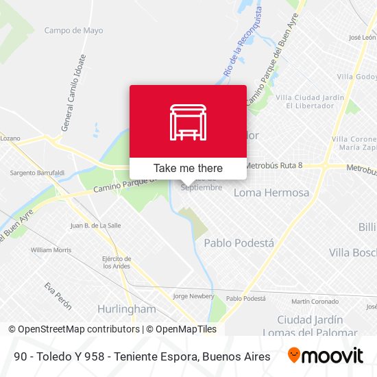 90 - Toledo Y 958 - Teniente Espora map
