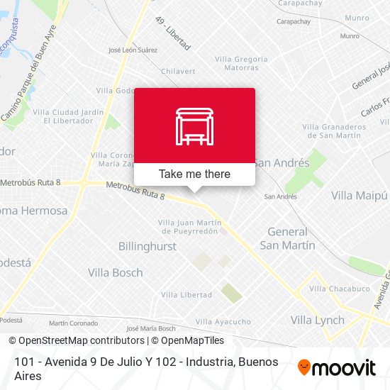 101 - Avenida 9 De Julio Y 102 - Industria map