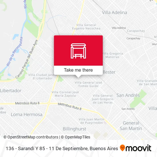 136 - Sarandí Y 85 - 11 De Septiembre map
