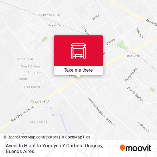 Avenida Hipólito Yrigoyen Y Corbeta Uruguay map