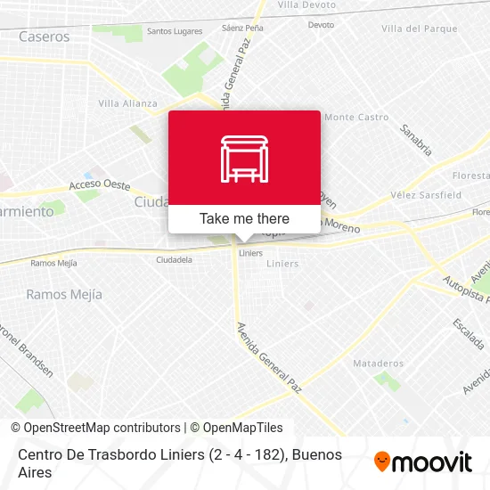 Centro De Trasbordo Liniers (2 - 4 - 182) map