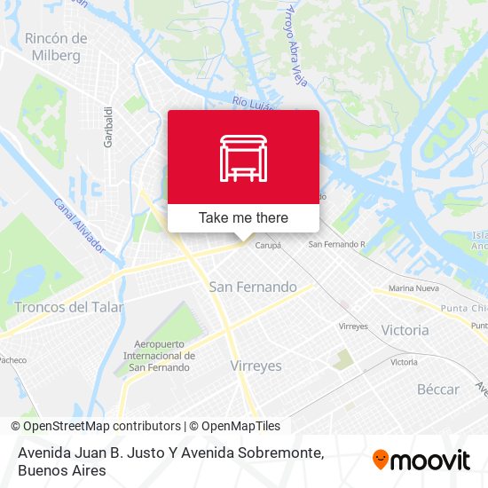 Mapa de Avenida Juan B. Justo Y Avenida Sobremonte