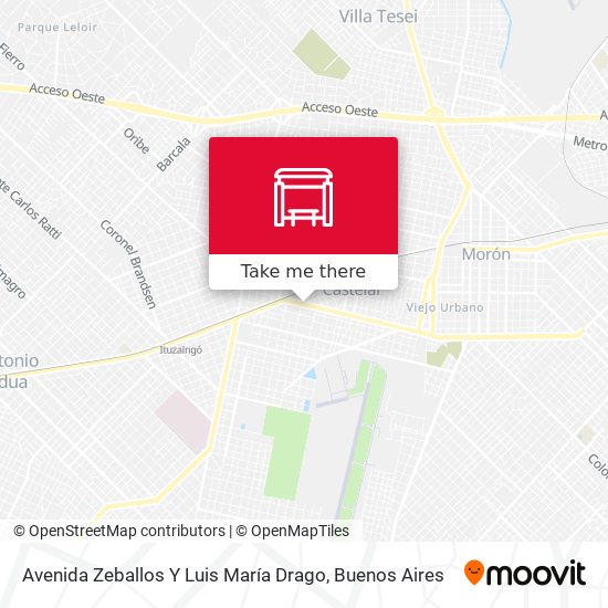Mapa de Avenida Zeballos Y Luis María Drago