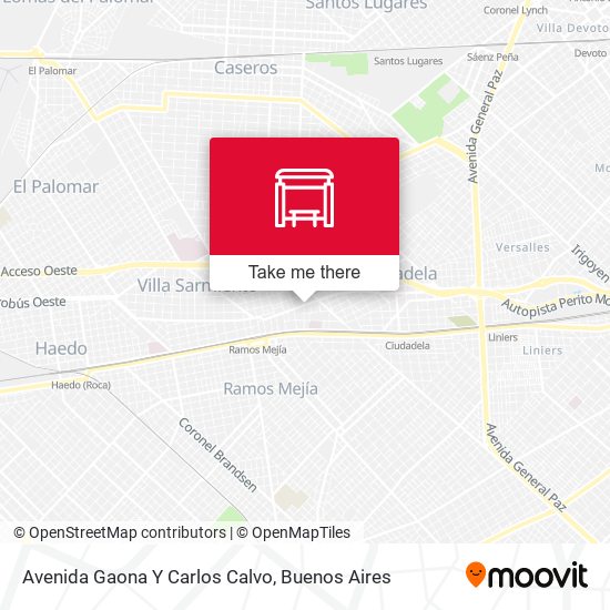 Mapa de Avenida Gaona Y Carlos Calvo