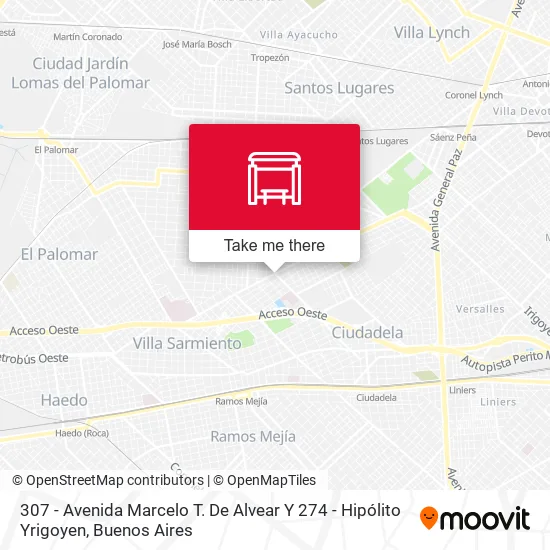 307 - Avenida Marcelo T. De Alvear Y 274 - Hipólito Yrigoyen map