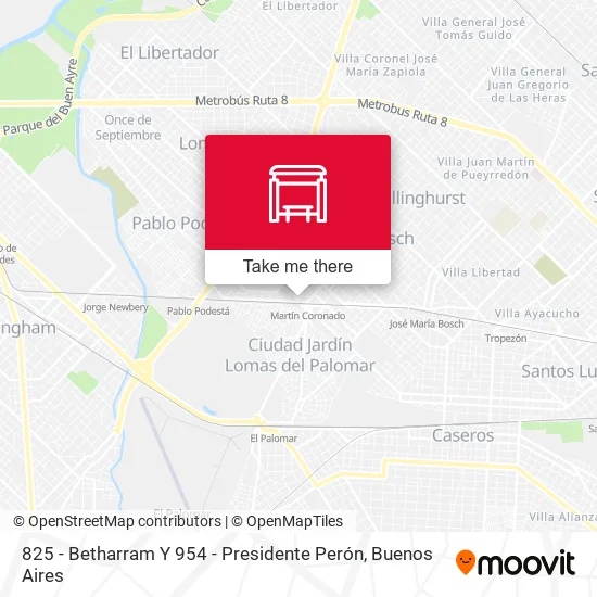 825 - Betharram Y 954 - Presidente Perón map