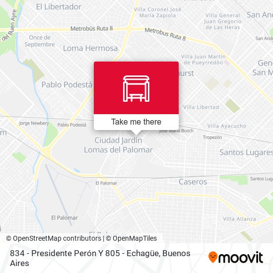 Mapa de 834 - Presidente Perón Y 805 - Echagüe