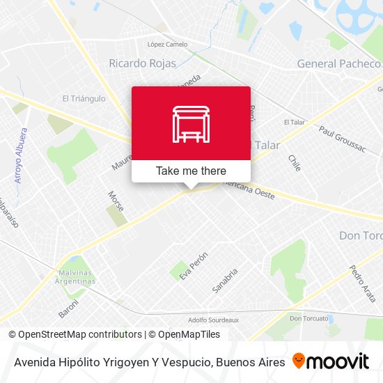 Avenida Hipólito Yrigoyen Y Vespucio map