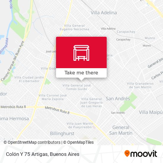 Colón Y 75 Artigas map
