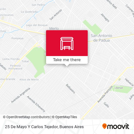25 De Mayo Y Carlos Tejedor map