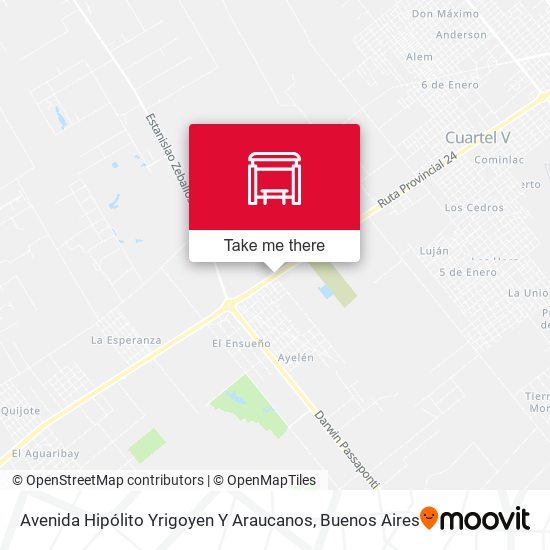 Avenida Hipólito Yrigoyen Y Araucanos map