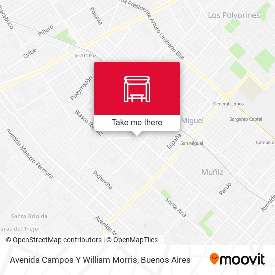 Mapa de Avenida Campos Y William Morris