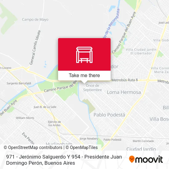 971 - Jerónimo Salguerdo Y 954 -  Presidente Juan Domingo Perón map