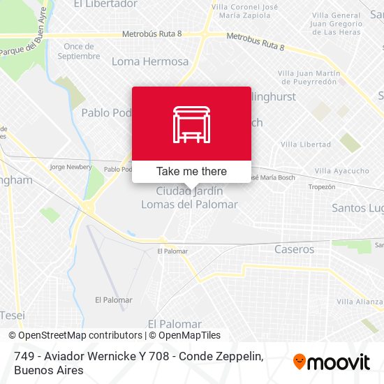 749 - Aviador Wernicke Y 708 - Conde Zeppelin map