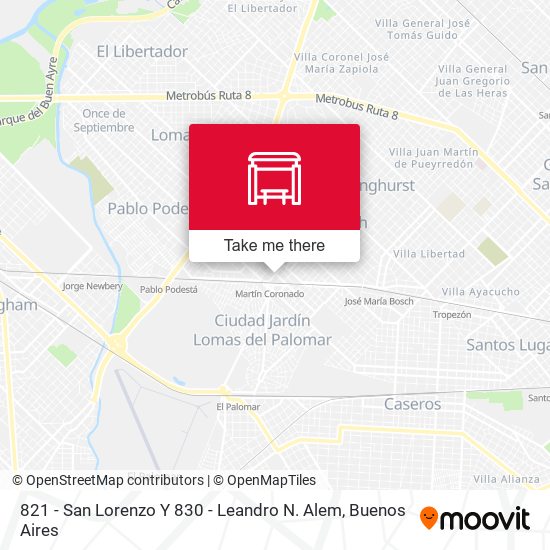 821 - San Lorenzo Y 830 - Leandro N. Alem map