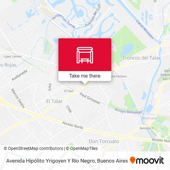 Mapa de Avenida Hipólito Yrigoyen Y Río Negro