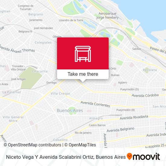 Niceto Vega Y Avenida Scalabrini Ortiz map